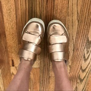 SILENT D lightly worn rose gold sneakers